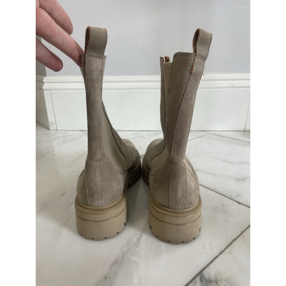 Michele Lopriore Women’s Euro 37 US 6.5 Light Tan Suede Lug Sole Combat Boot - Picture 4 of 12